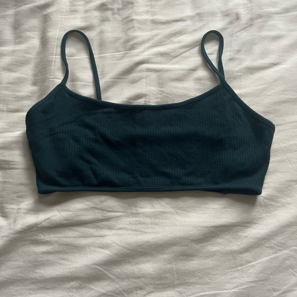 Garage Forest Green Bra Top Open Back - Picture 1 of 2